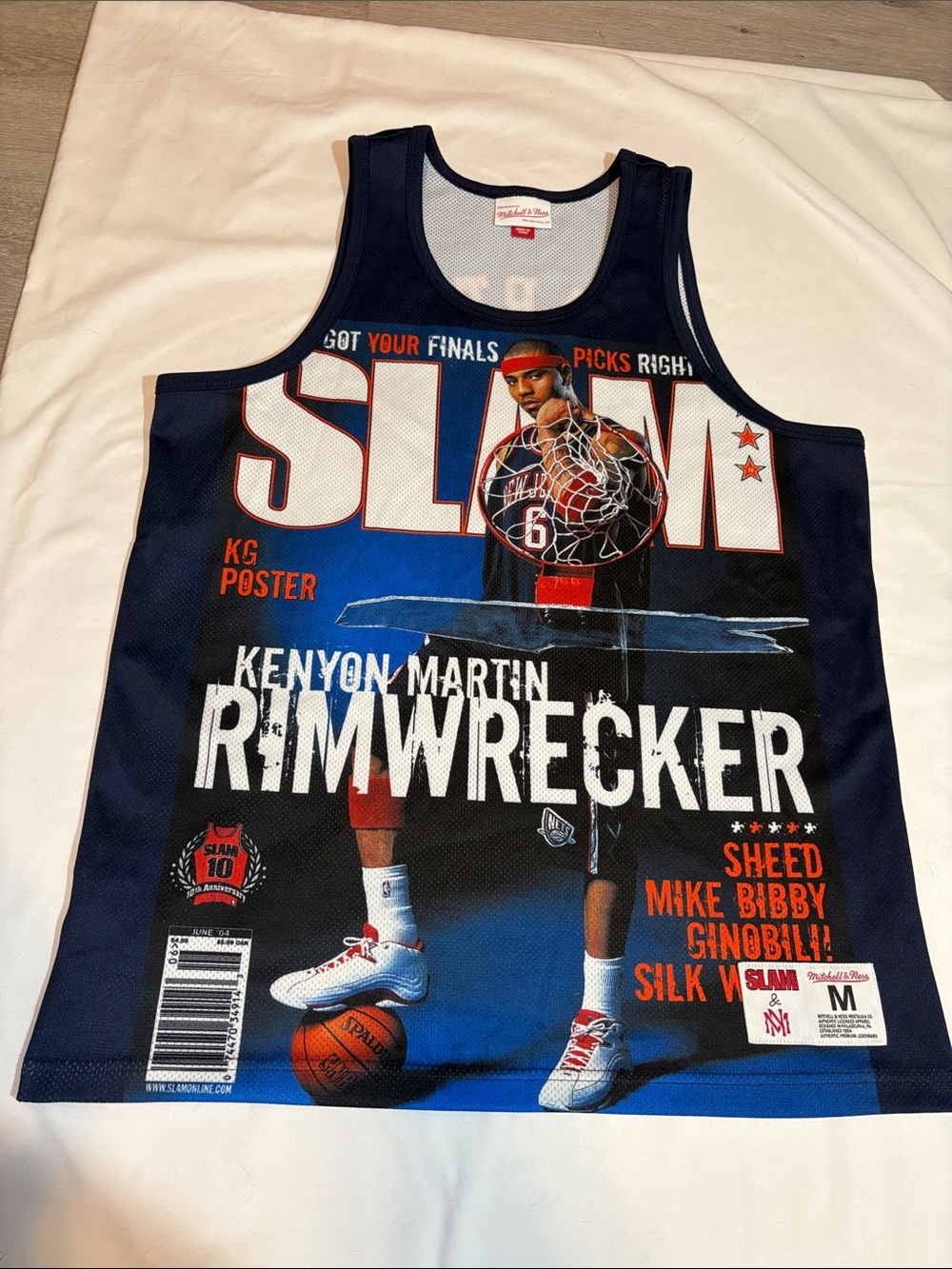Mitchell & Ness Kenyon Martin Navy New Jersey Nets SLAM Magazine Player Tank Top